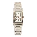 Bulgari, a lady's steel Bulgari Rettangolo wristwatch, 2cm white rectangular dial,