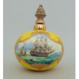 Stephan Nowacki for Lynton Porcelain, a yellow ground perfume bottle and stopper,