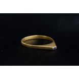 Medieval (13th-15th century AD) Gold stirrup ring with plain band rising sharply at the shoulders