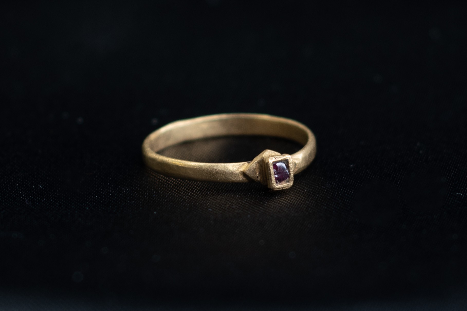 Medieval (14th century AD) Gold ring with plain band;