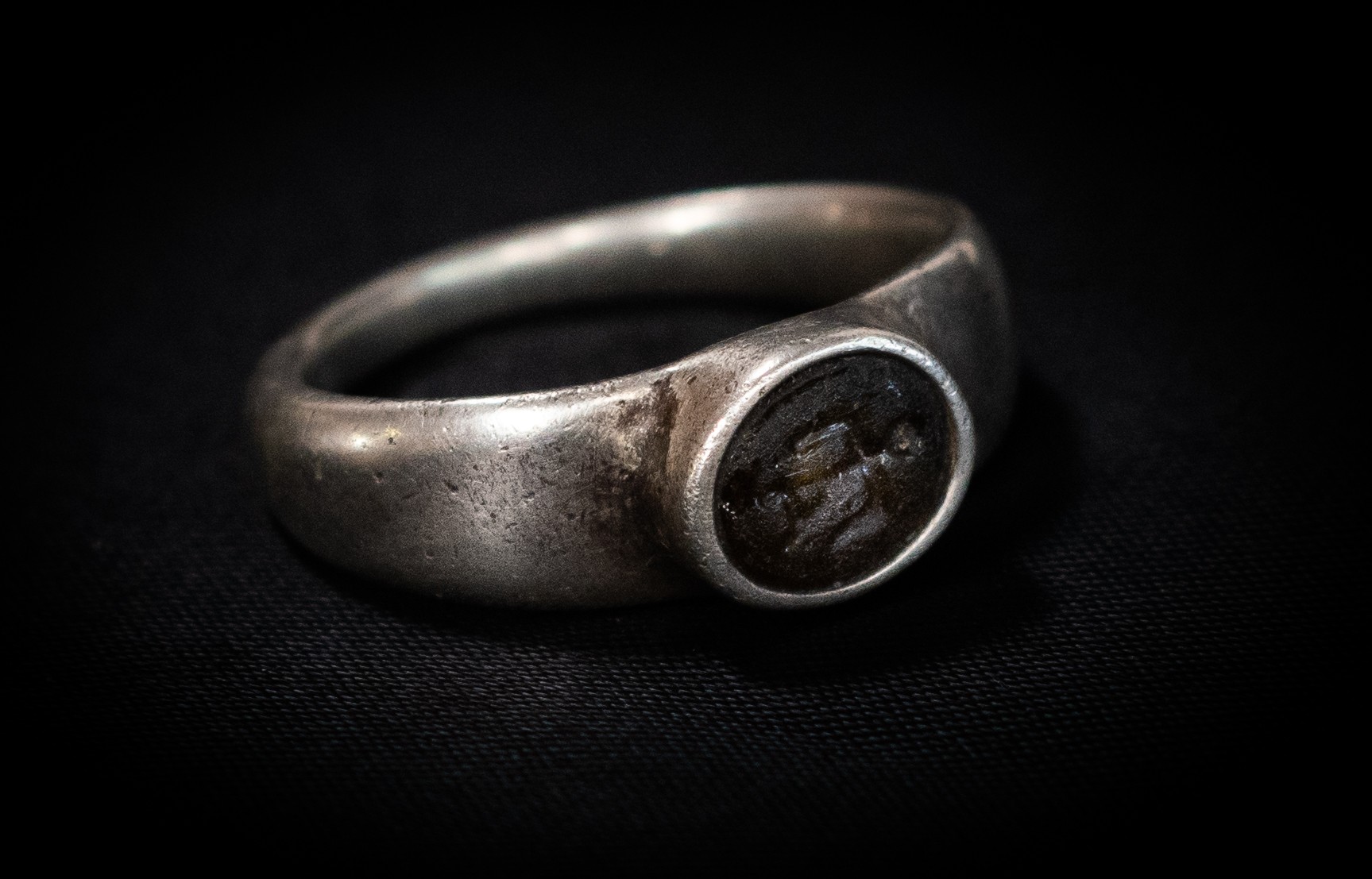 Roman (2nd-4th century AD) Silver ring with plain flat band;