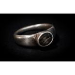 Roman (2nd-4th century AD) Silver ring with plain flat band;