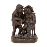 After Christophe Fratin (French, 1801-1864), a bronze figure group of two bears in hats,