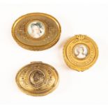 Three late 19th Centiry French gilt metal jewel caskets,