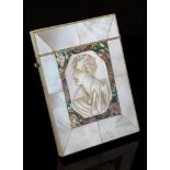 A 19th Century mother of pearl and abalone calling card case,