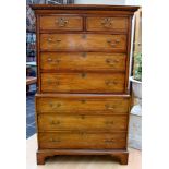 A George III mahogany chest on chest,