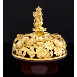 An Aurum silver-gilt and rosewood Bowes-Lyon candle holder,