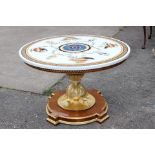 An Italian style large pietra dura centre table,