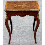 A 19th Century Louis XV style walnut and marquetry ladies sewing table,