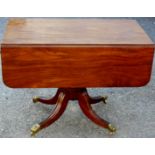 An early 19th Century mahogany pedestal Pembroke table, circa 1820,