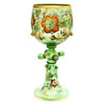 A large Bohemian style Egermann Moser enamelled goblet