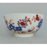 A Lowestoft small bowl painted with the 'Two Bird' pattern in underglaze blue,