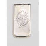 An Edwardian silver Needham's Patent card case, the front engraved with a monogram,