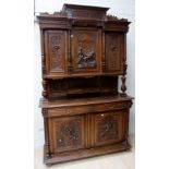 A large Victorian oak Renaissance style buffet