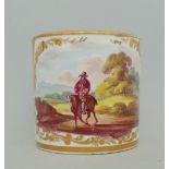 A Derby coffee can, painted landscape titled 'Near Melbourne Derbyshire',