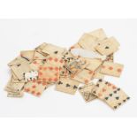 A series of 19th Century prisoner of war miniature bone playing cards (parcel)