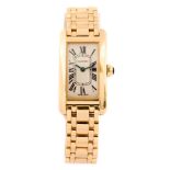 Cartier, a lady's 18ct gold Cartier Tank Americaine wristwatch, 1.