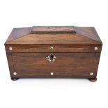 A Regency rosewood tea caddy, circa 1820,