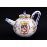 A 19th Century Rouen faience miniature teapot and cover,