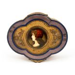 A late 19th Century French gilt metal and enamel serpentine shaped jewellery casket, circa 1890,