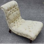 A Victorian upholstered slipper chair,