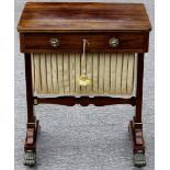 An early 19th Century rosewood ladies work table, circa 1835,