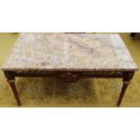 A Louis XVI design French marble topped coffee table,