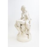 Parianware, 'The Wood Nymph And Deer' figure by Charles Bell Birch 1832-1893, circa 1866,