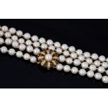 A Mikimoto cultured pearl two-row choker,