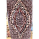 Oriental rug, red blue design,