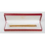 CARTIER Vendome ballpoint pen, gold tone ribbed detail to the body, length approx 13.