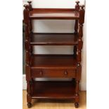 A Victorian mahogany four tier buffet, circa 1880, height 107cm,