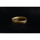 Medieval (13th-15th century AD) Gold stirrup ring with plain band rising sharply at the shoulders