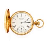 American Waltham Watch Co, a late 19th/early 20th Century Waltham full hunter top wind fob watch,