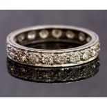 A diamond 18ct white gold full eternity ring, round brilliant cut diamonds weighing total approx 2.