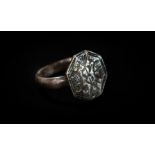 Medieval (12th-14th century AD) Silver ring with plain band;