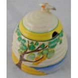 Clarice Cliff for Newport Pottery, a Secrets beehive honey pot, Fantasque Bizarre marks, 9cm high