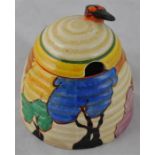 Clarice Cliff for Newport Pottery, a Blue Autumn beehive honey pot, Fantasque Bizarre marks, 9cm