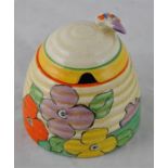 Clarice Cliff for Newport Pottery, a Poplar beehive honey pot, Bizarre marks, 9cm high