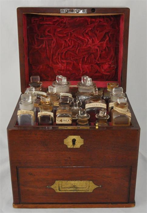 ***REOFFER IN DERBY AUGUST SALE £200/£300***  A Victorian mahogany campaign style apothecary