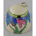 Clarice Cliff for Newport Pottery, a Rudyard beehive honey pot, Bizarre mark, 9cm high CONDITION: No