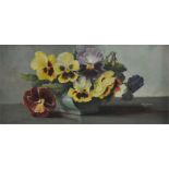 Bridge (British School, 20th century), "Study of Pansies", oil on board, signed right and dated