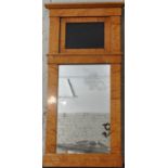 ***REOFFER IN DERBY AUGUST SALE £60/£80***  A Biedermeier satinwood pier mirror, two section, having