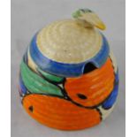 Clarice Cliff for Newport Pottery, a small Oranges beehive honey pot, Fantasque Bizarre marks, 7.5cm