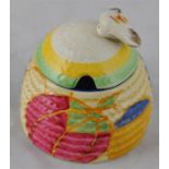 Clarice Cliff for Newport Pottery, a small Pastel Melon beehive honey pot, Fantasque Bizarre