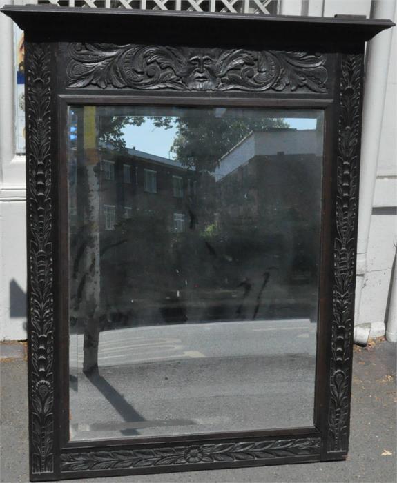 ***REOFFER IN DERBY AUGUST SALE £40/£60***  A large carved oak framed Mirror, with moulded