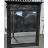 ***REOFFER IN DERBY AUGUST SALE £40/£60***  A large carved oak framed Mirror, with moulded