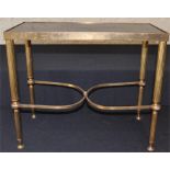 ***REOFFER IN DERBY AUGUST SALE £50/£70***  A 1950's French brass side table, with an embossed