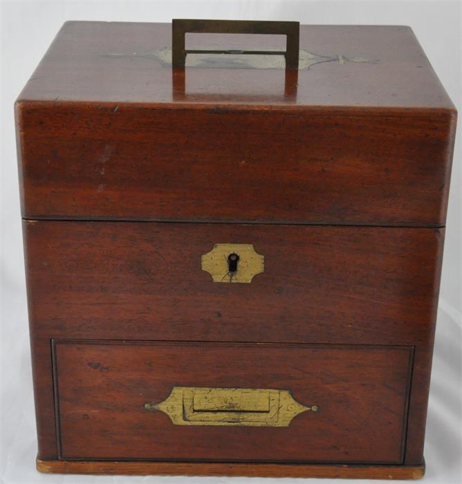 ***REOFFER IN DERBY AUGUST SALE £200/£300***  A Victorian mahogany campaign style apothecary - Image 7 of 10