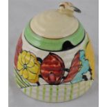 Clarice Cliff for Newport Pottery, a Moonlight beehive honey pot, Fantasque Bizarre marks, 9cm